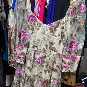 FLORAL EMBROIDERY DRESS